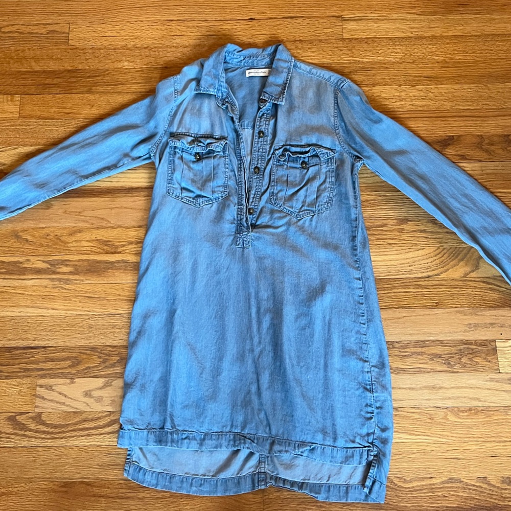 Abercrombie soft denim long sleeve shirt dress, XS